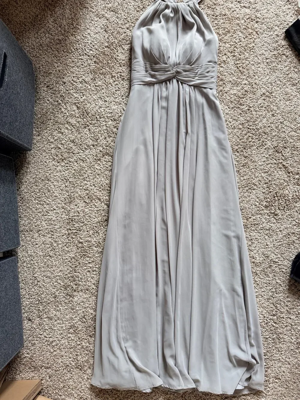 racerback bridesmaid dress Azazie | Dresses | Azazie Gray Evening Maxi Euc Boutique